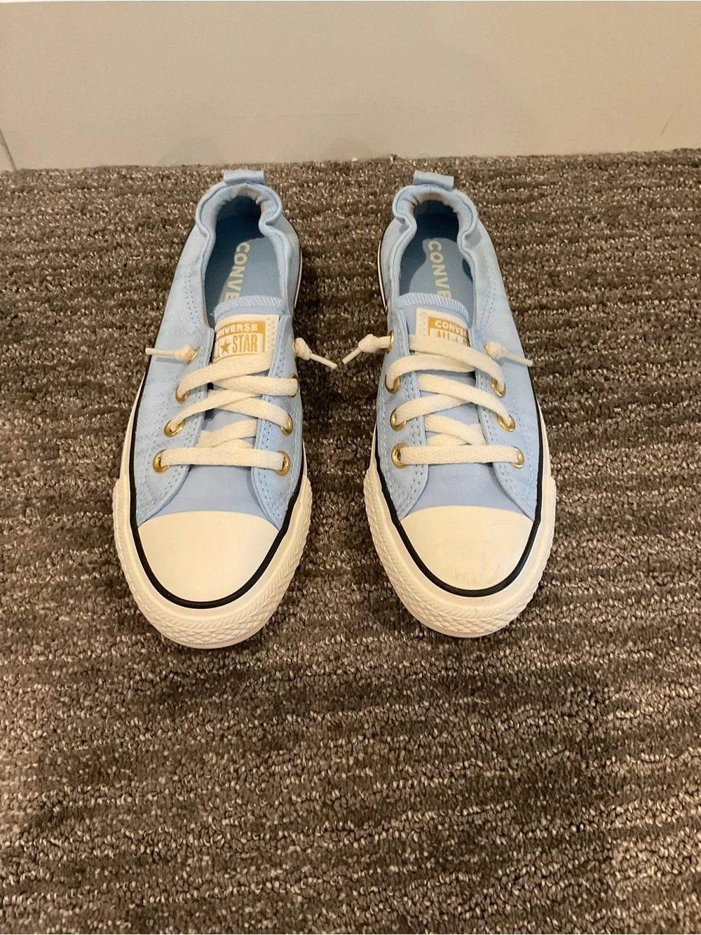 Converse Kids Low-Top Canvas Sneakers - Light Blue and White